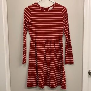Hanna Andersson red and pink strip 160 dress